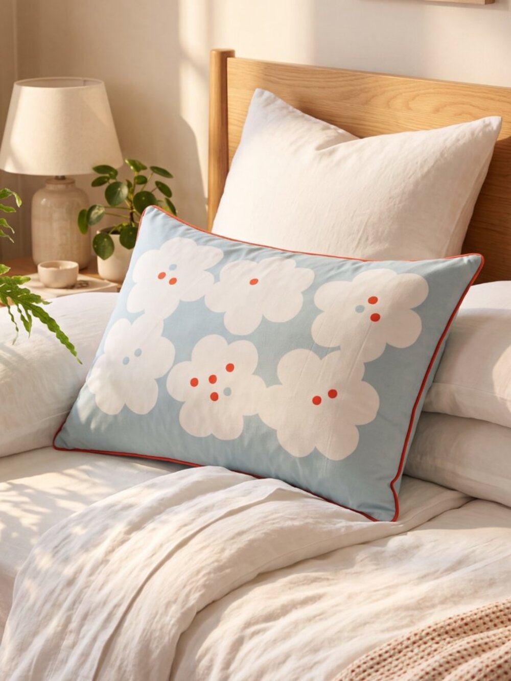 TWO PACK | NEW Schoolhouse Paper Flower Pillow Sham | King | Blue Floral